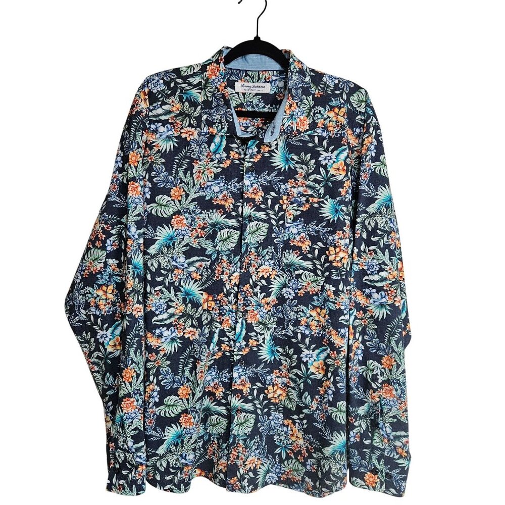 Tommy Bahama Mens Newport Coast Floral Long Sleeve Shirt XL Pima Cotton Made In